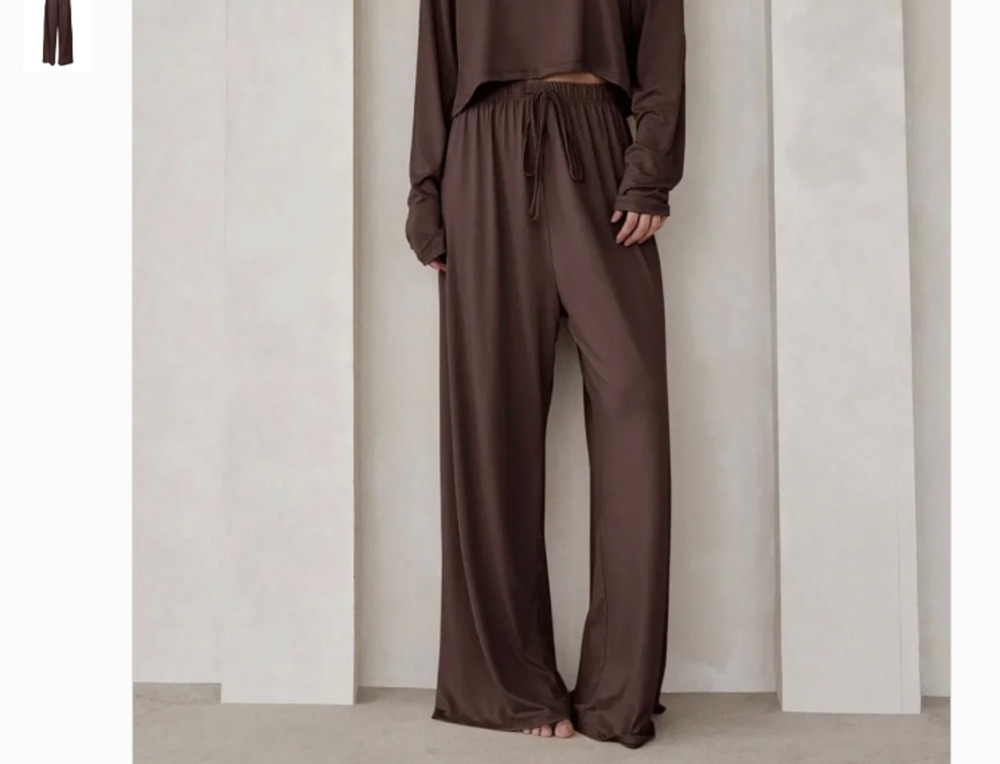 BUMPSUIT The Cloud Pants Pull On Chocolate Brown Wide Leg Lounge Size Small New